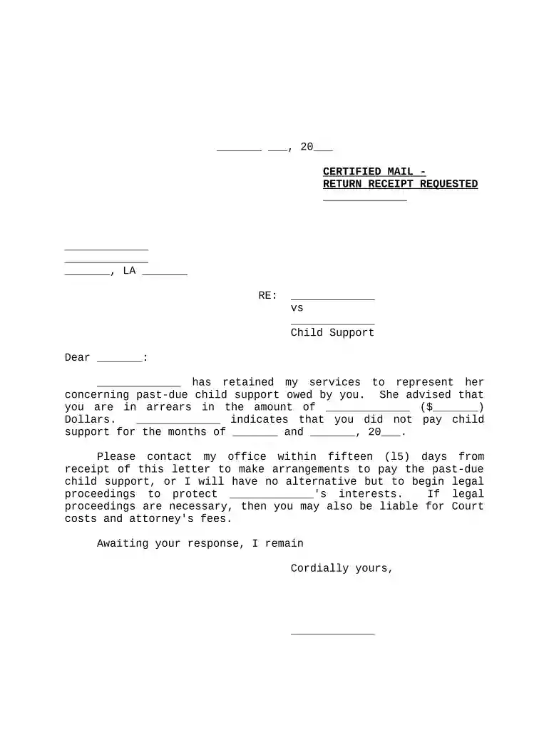 to whom it may concern child support letter Preview on Page 1
