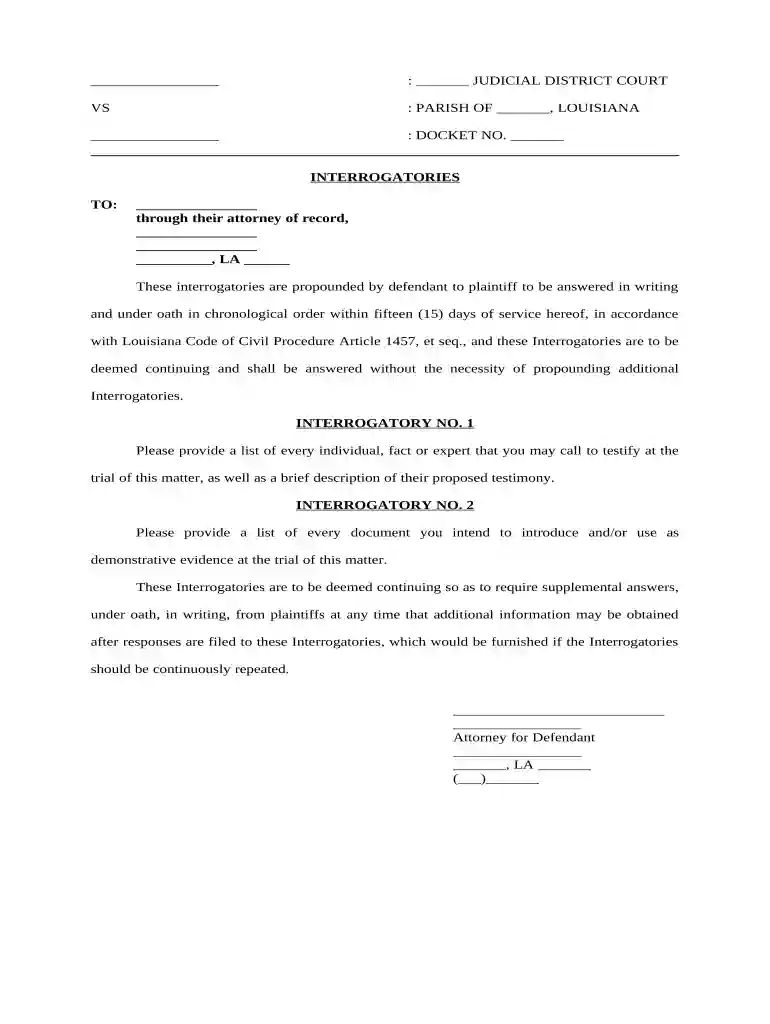 interrogatories Preview on Page 1