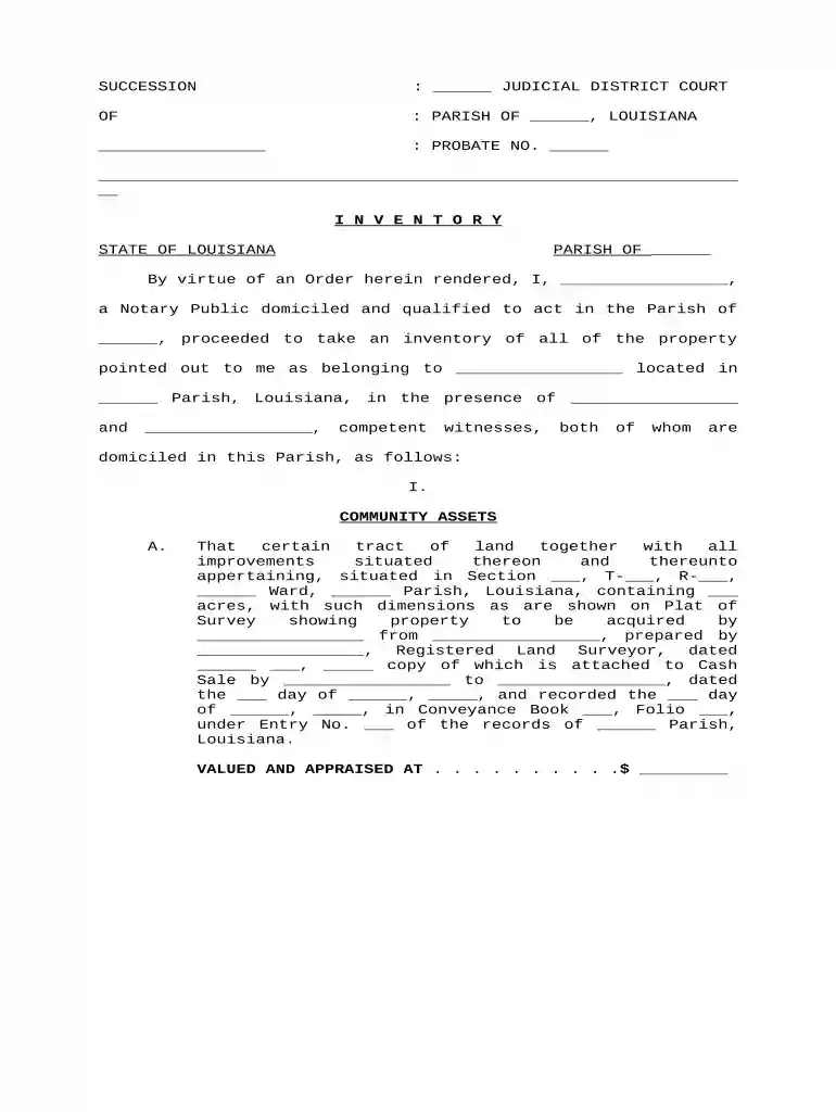 louisiana succession forms Preview on Page 1