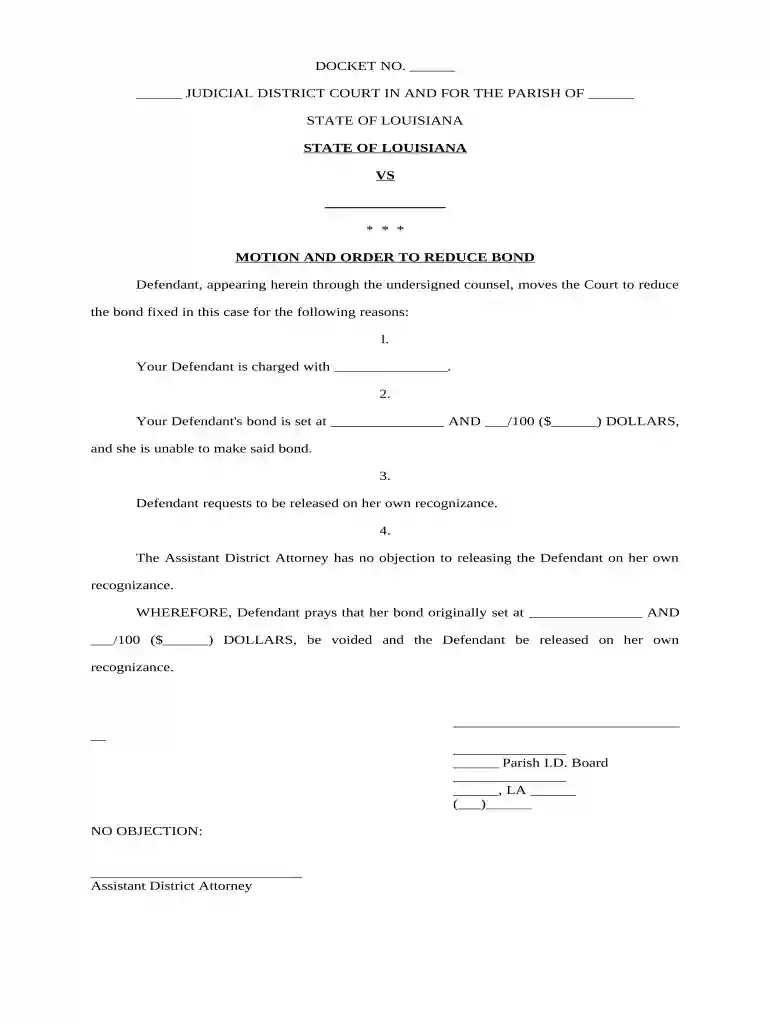 how to file a motion for bond reduction Preview on Page 1