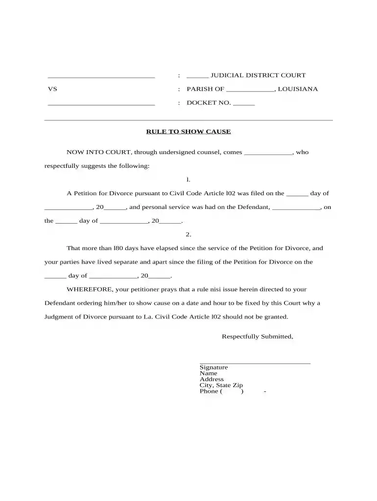 show cause Preview on Page 1