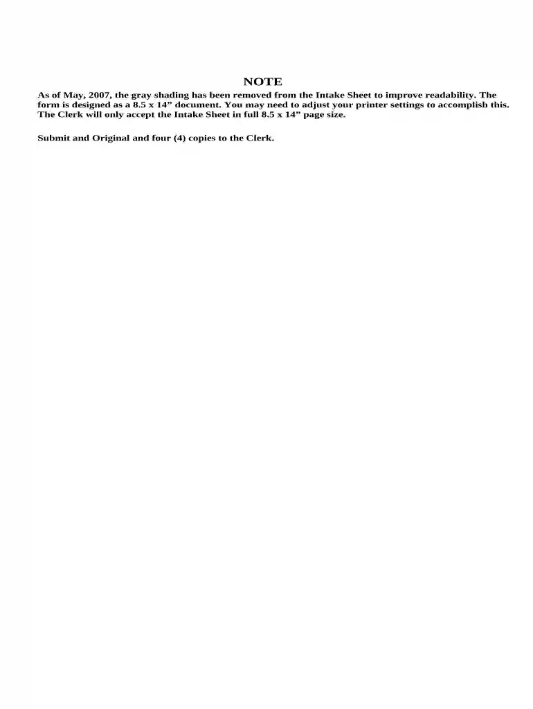 intake sheet meaning Preview on Page 1