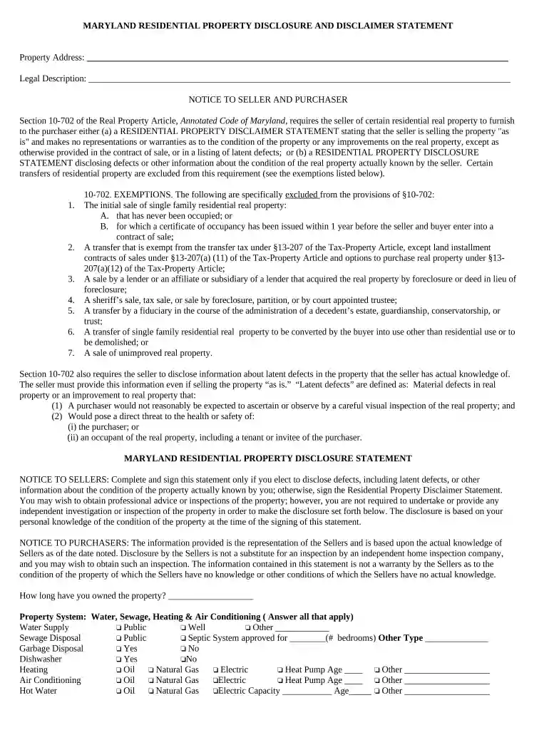 real estate disclosure Preview on Page 1