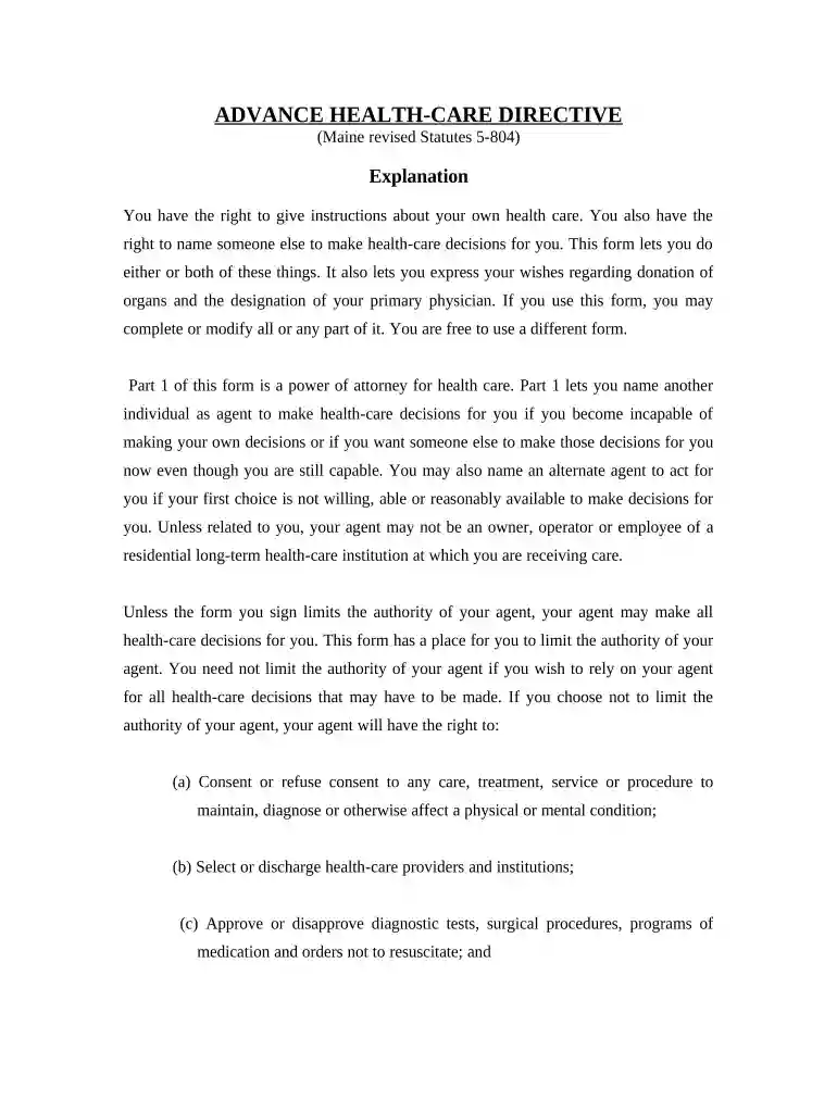 health care directive Preview on Page 1