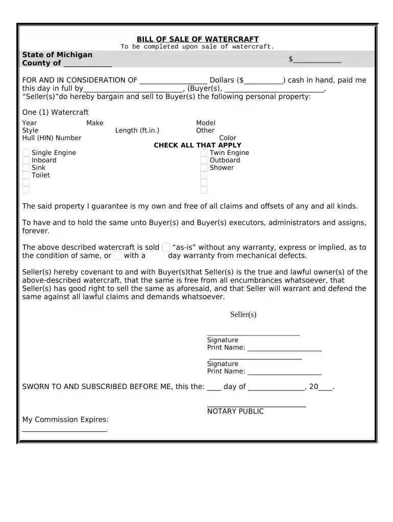 how to sell a boat in michigan Preview on Page 1