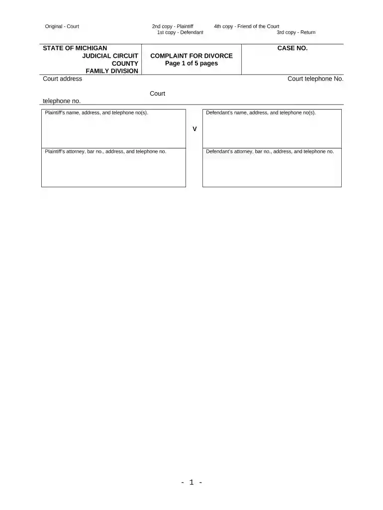 michigan court forms Preview on Page 1