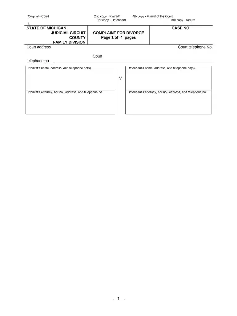 divorce no children michigan Preview on Page 1