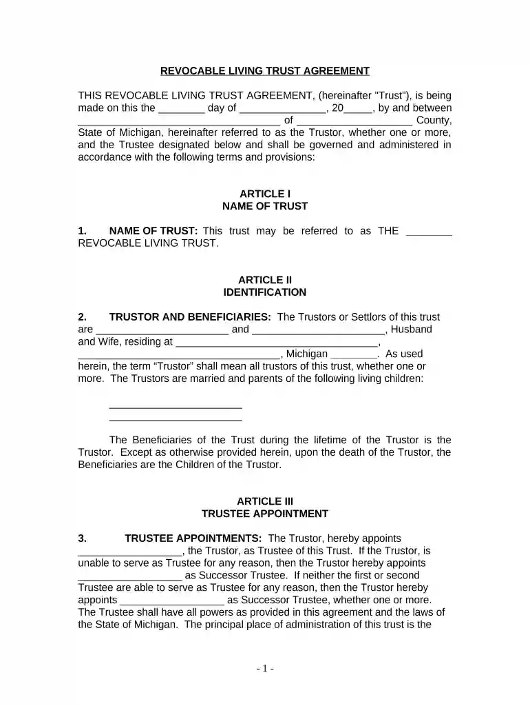 michigan trust Preview on Page 1