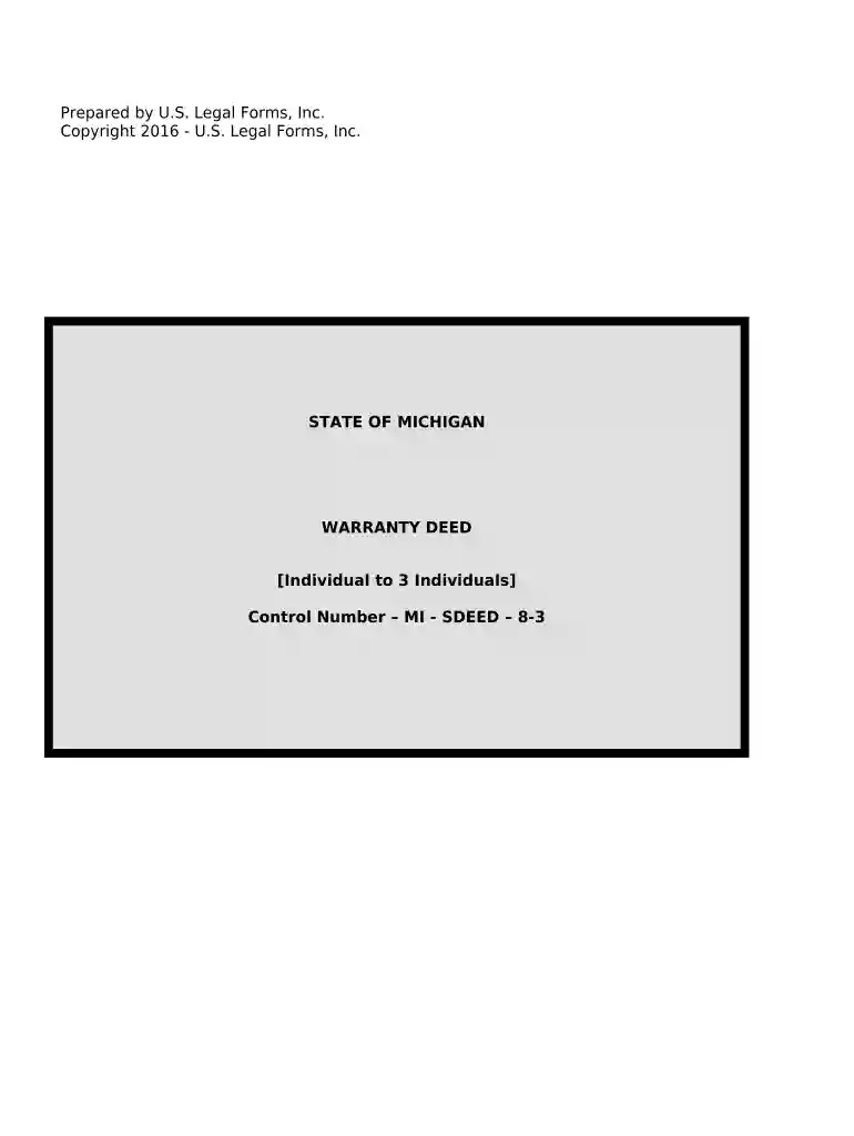 warranty deed form michigan Preview on Page 1