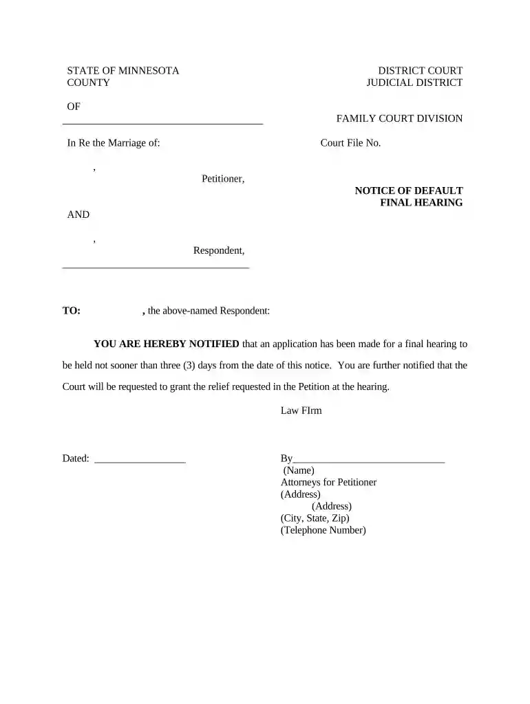 notice default form Preview on Page 1