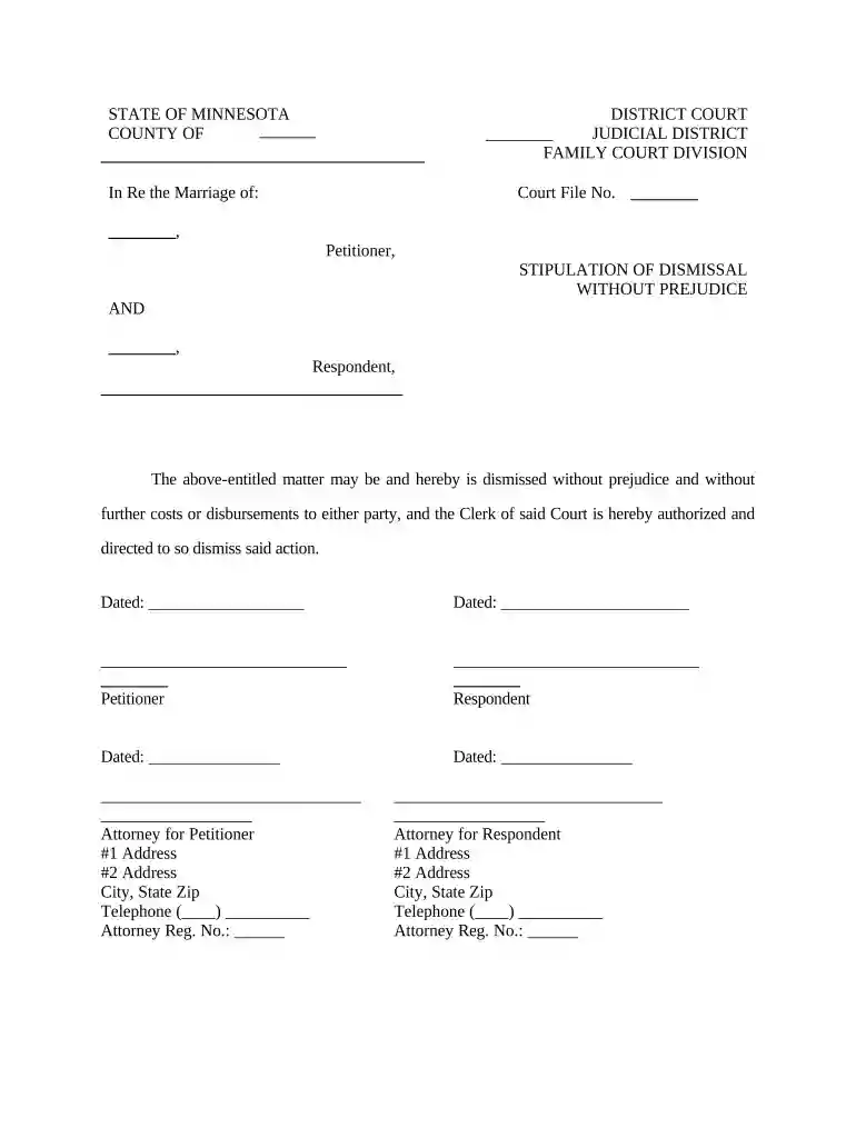 stipulation of dismissal Preview on Page 1