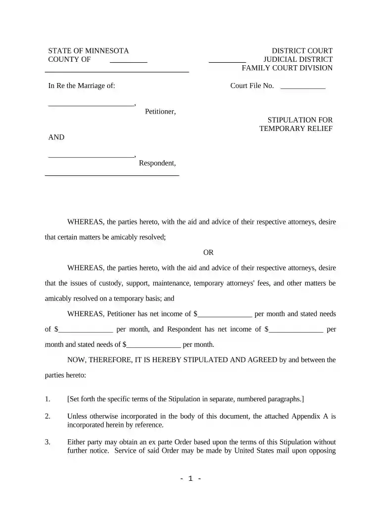 temporary relief child custody Preview on Page 1