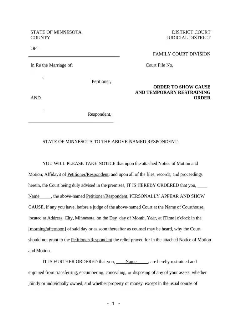 order show cause Preview on Page 1