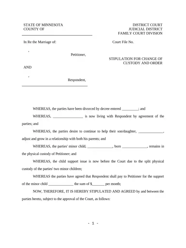 change custody order Preview on Page 1