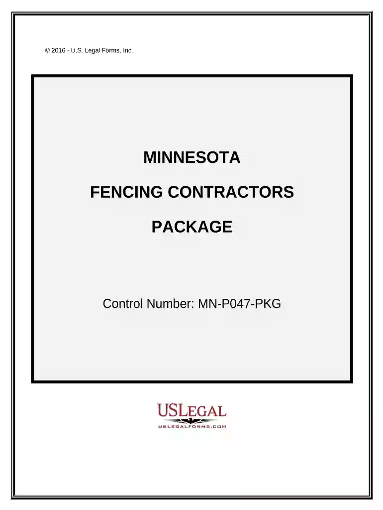 Fencing Contractor Package - Minnesota Preview on Page 1