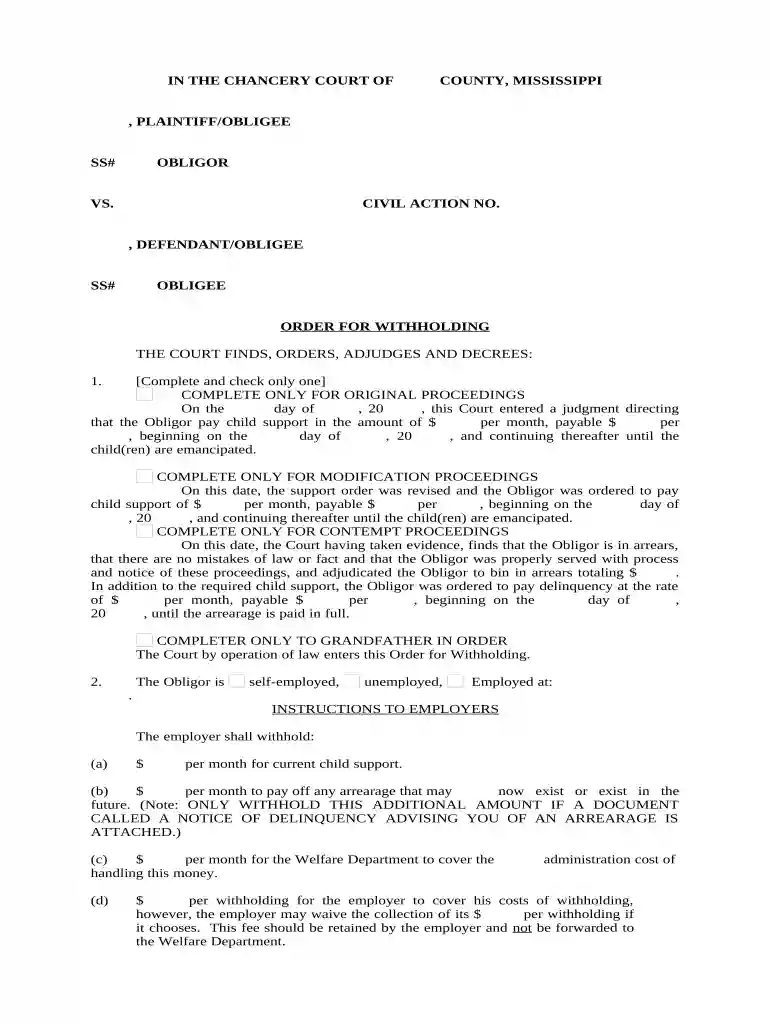 mississippi form 89 105 Preview on Page 1