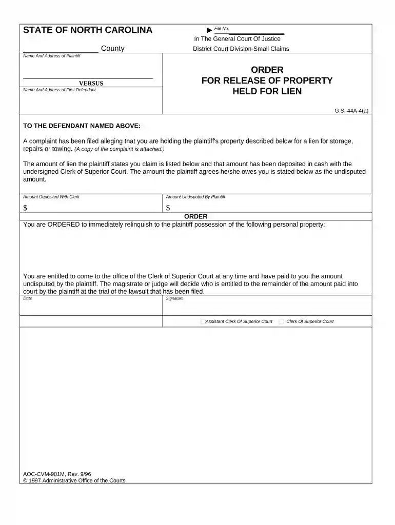 release property lien Preview on Page 1