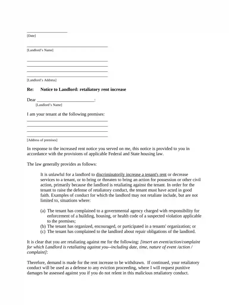 nc rent increase notice Preview on Page 1