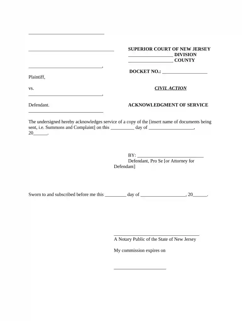 notary acknowledgement nj example Preview on Page 1