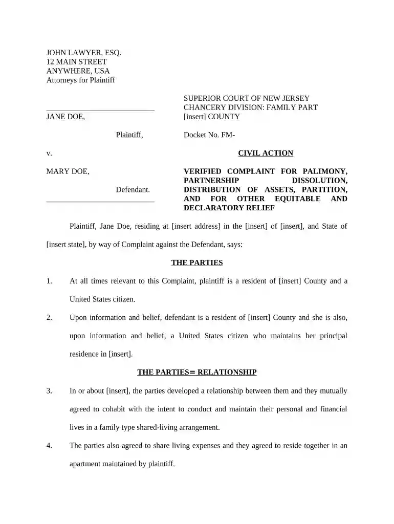 palimony agreement Preview on Page 1