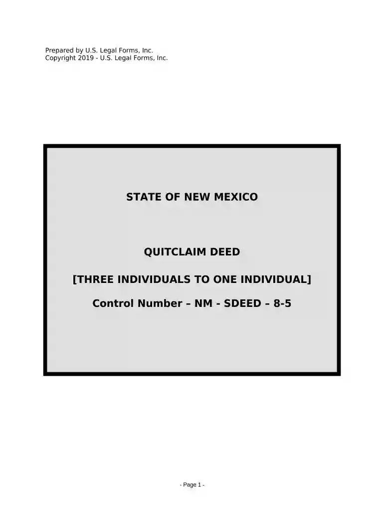 bernalillo county quit claim deed form Preview on Page 1