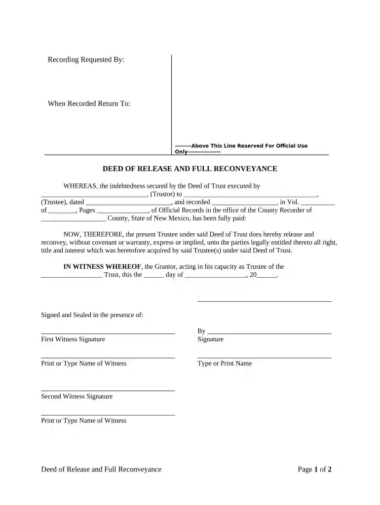 new mexico deed Preview on Page 1
