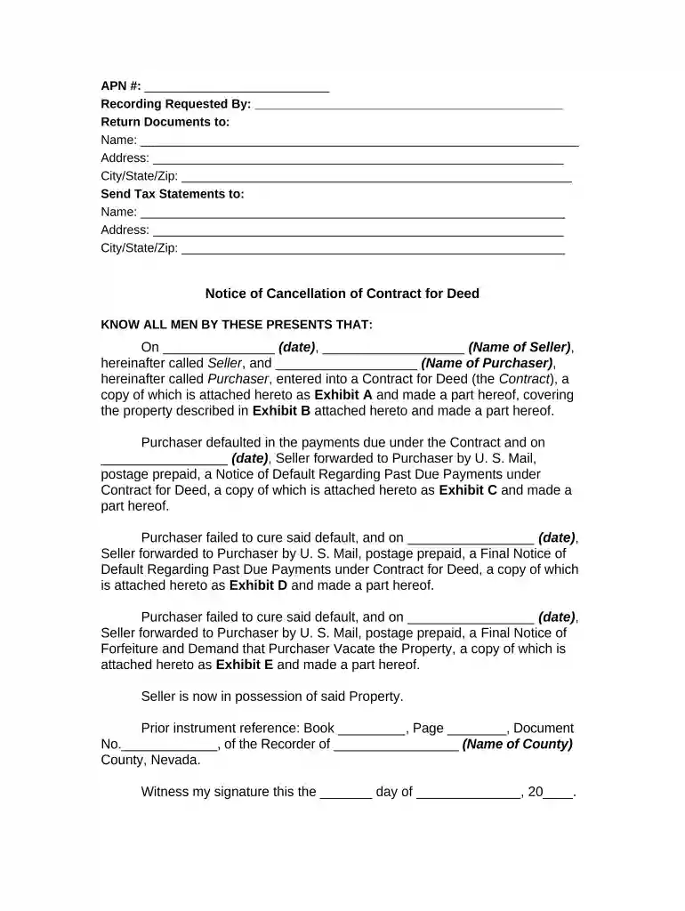 written cancellation notice Preview on Page 1