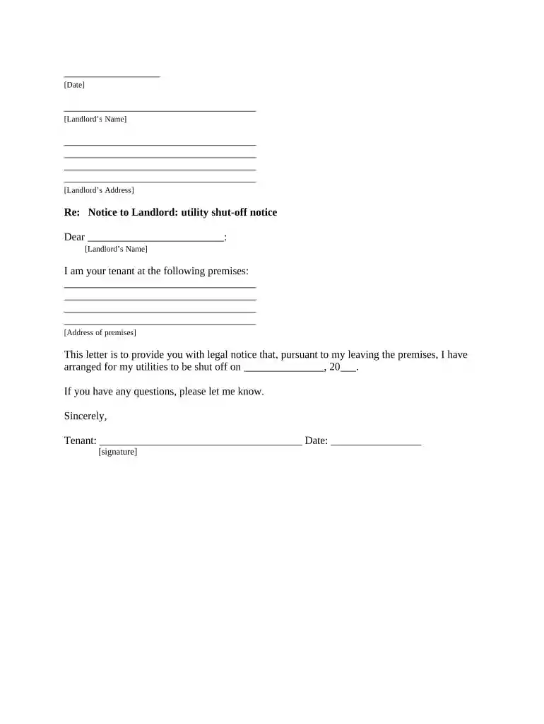 water shut off notice template Preview on Page 1