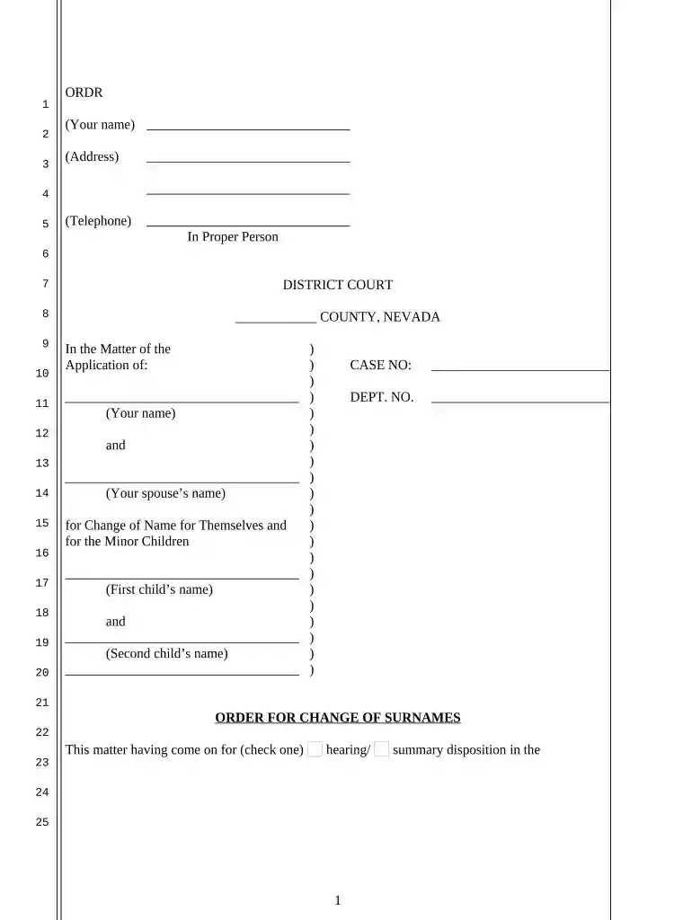 nevada change name Preview on Page 1
