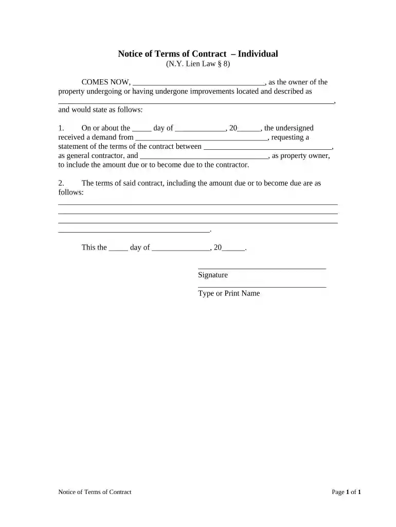 new york contract Preview on Page 1