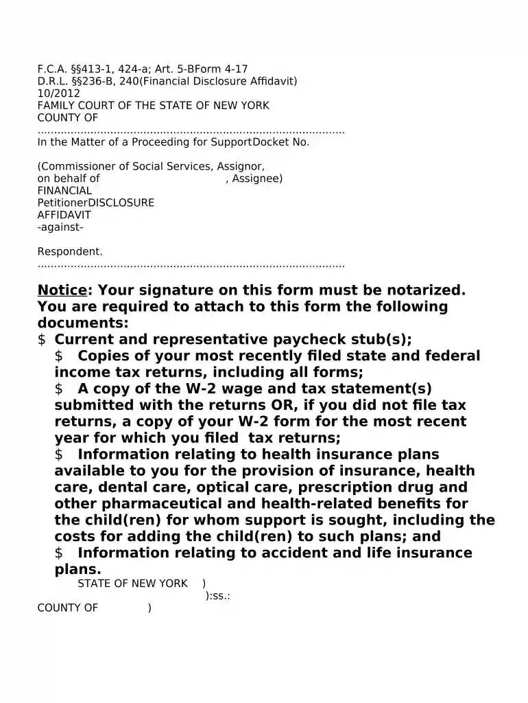 financial disclosure form Preview on Page 1