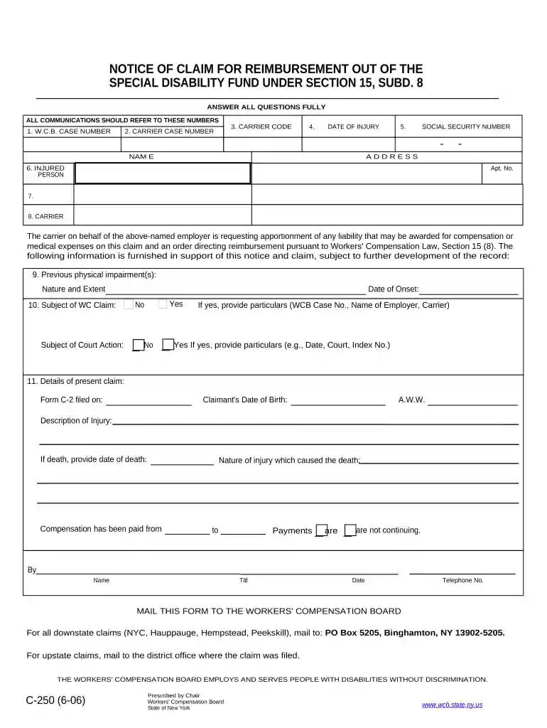 nys workers' comp settlement chart Preview on Page 1