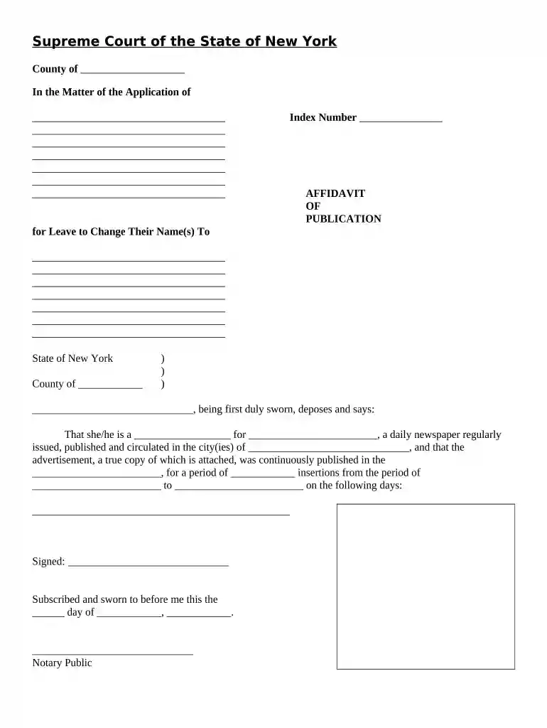 affidavit for change of name Preview on Page 1