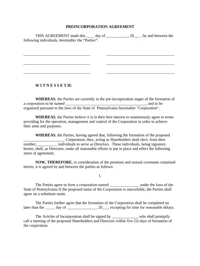 pa agreement Preview on Page 1