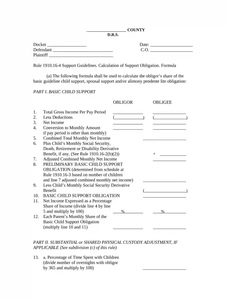 pa child support forms Preview on Page 1