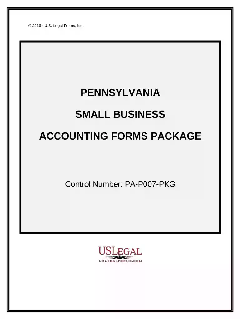Small Business Accounting Package - Pennsylvania Preview on Page 1