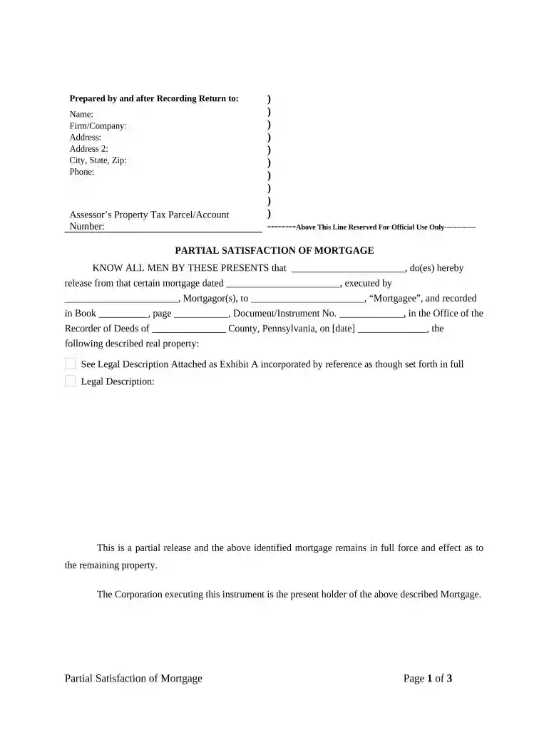 release of mortgage sample Preview on Page 1