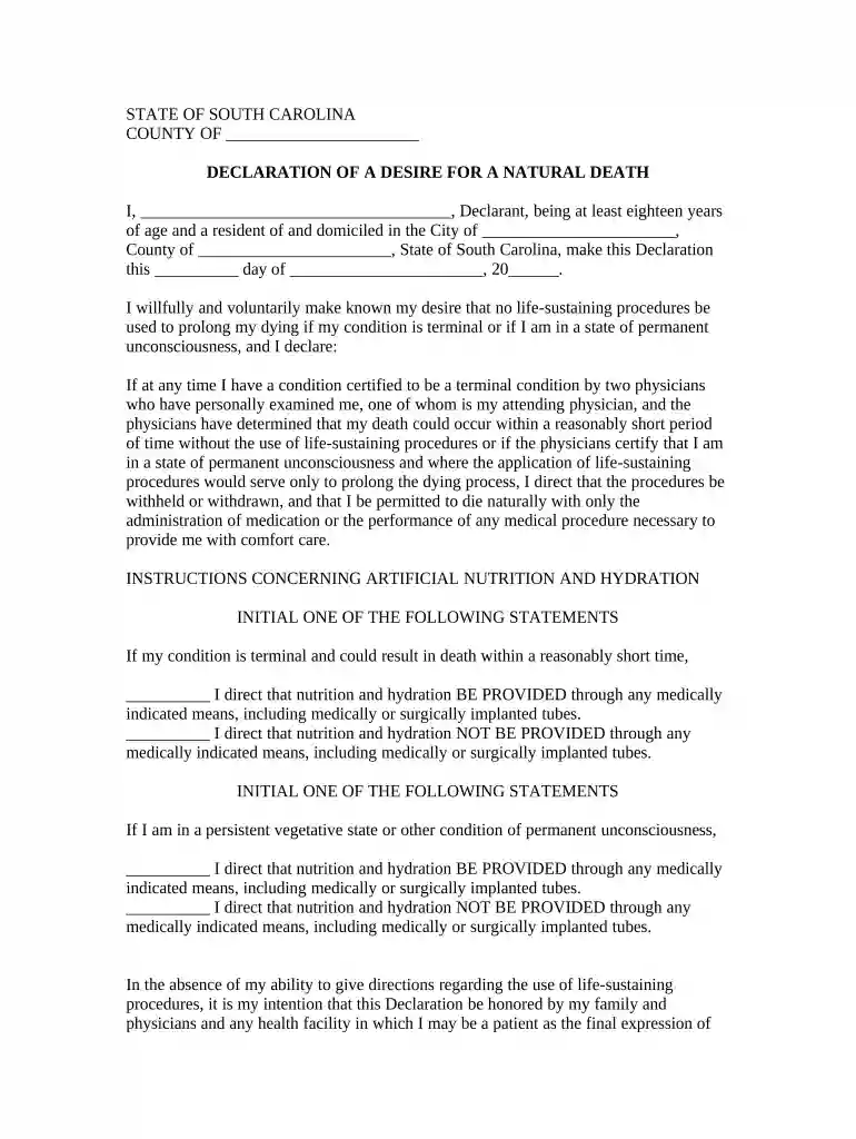 california natural death act Preview on Page 1