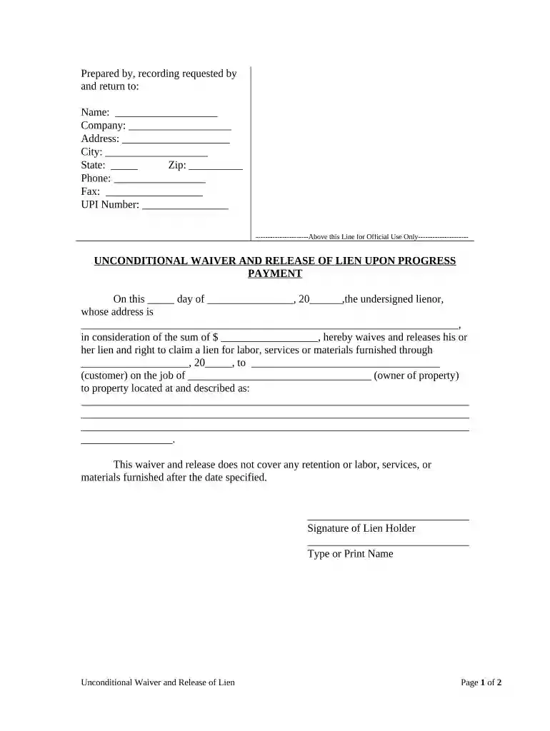 lien release Preview on Page 1