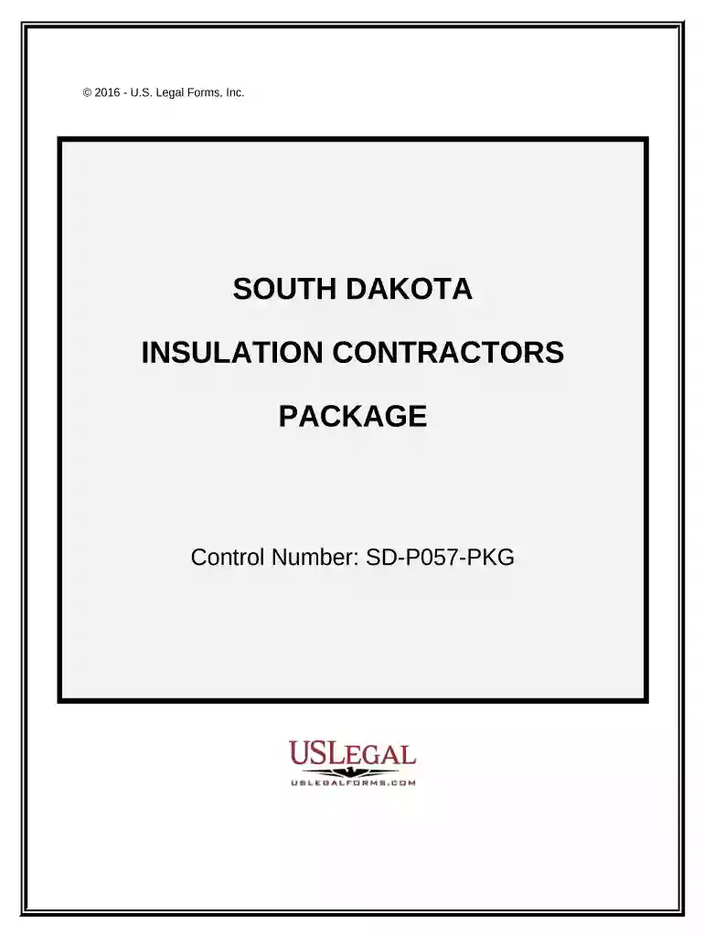 Insulation Contractor Package - South Dakota Preview on Page 1