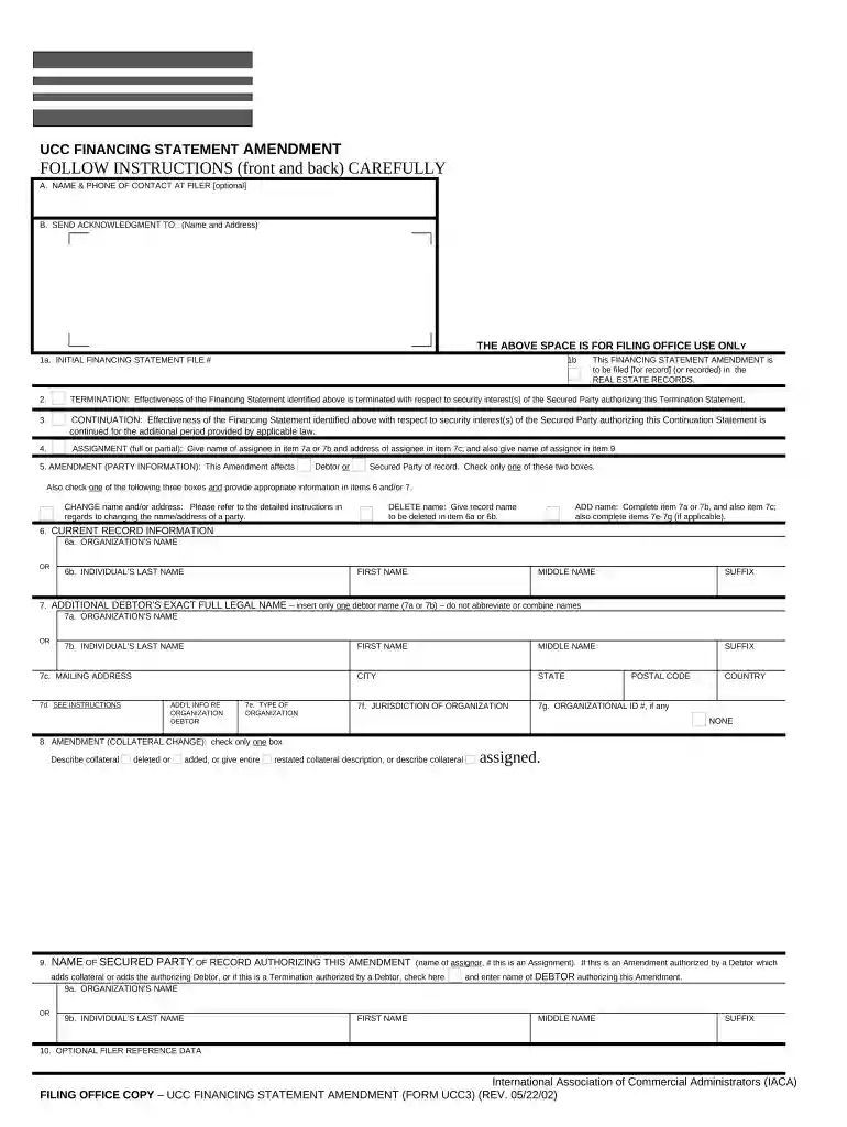 ucc 3 form Preview on Page 1