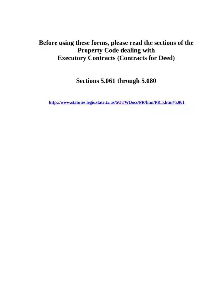 texas contract deed Preview on Page 1