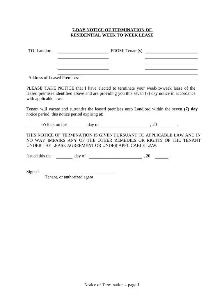 terminate lease tenant Preview on Page 1