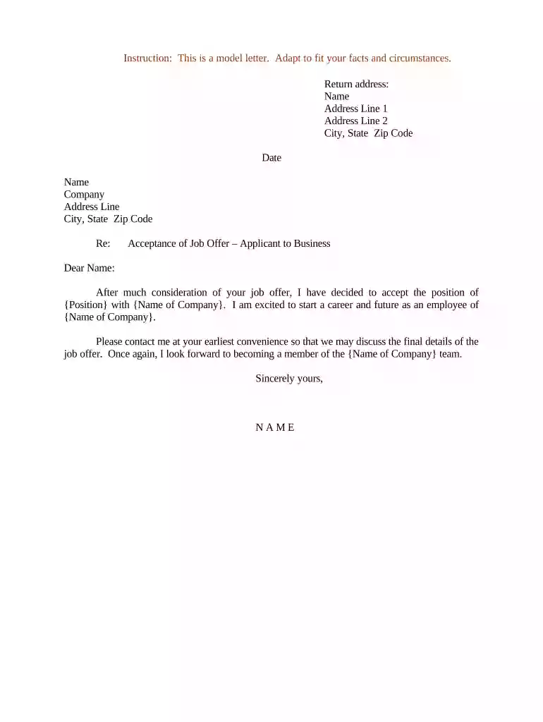 simple offer letter acceptance email reply sample Preview on Page 1