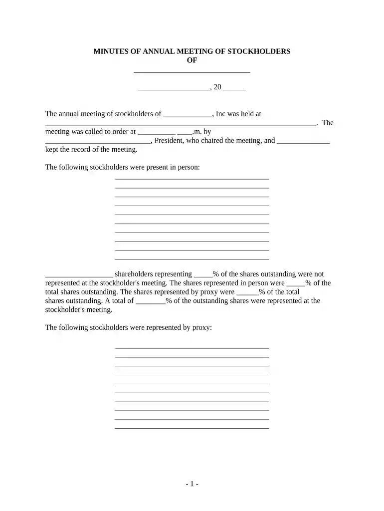 meeting minutes form Preview on Page 1