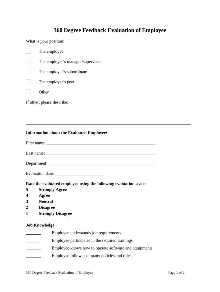 evaluation employee Preview on Page 1