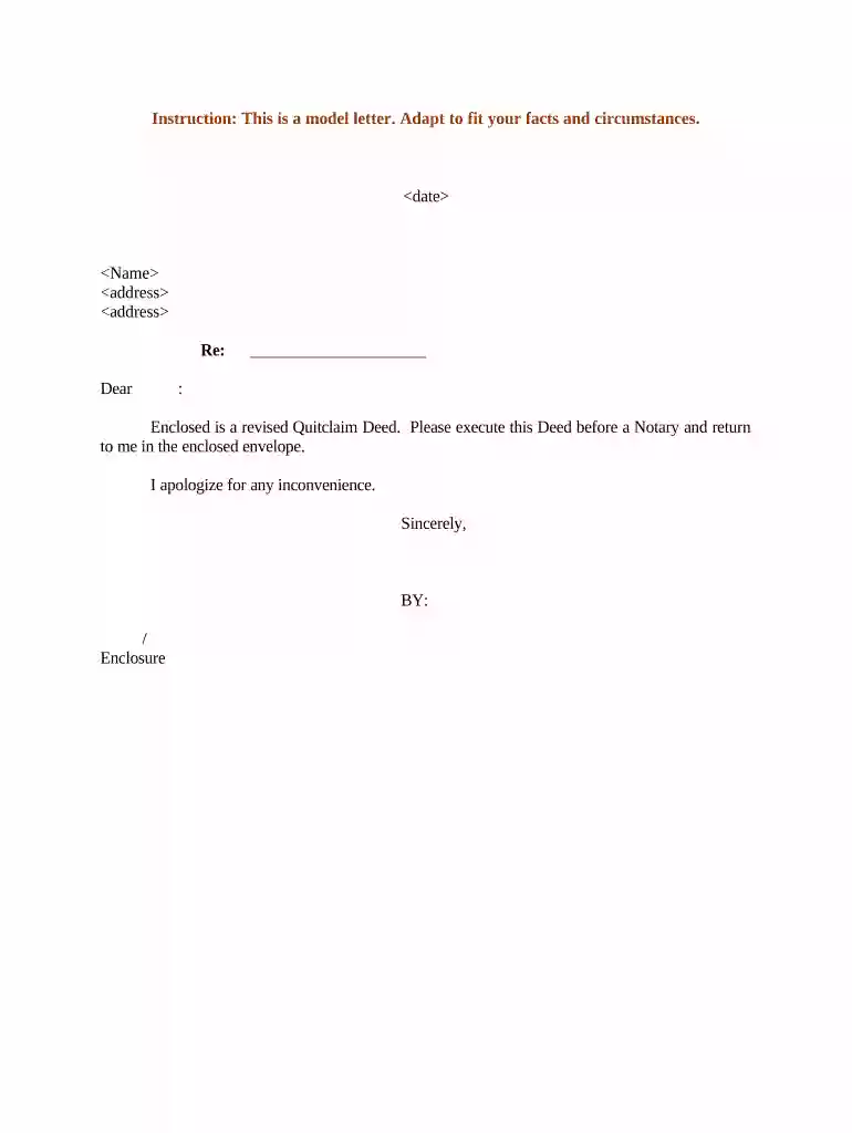 quit claim letter Preview on Page 1