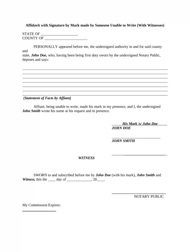affiant signature Preview on Page 1