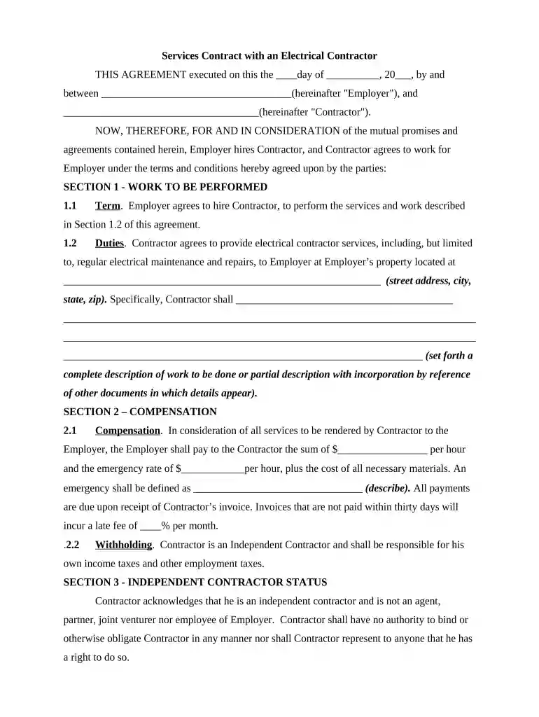 contract electrical Preview on Page 1