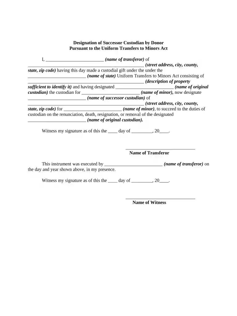 custodial account for minor Preview on Page 1